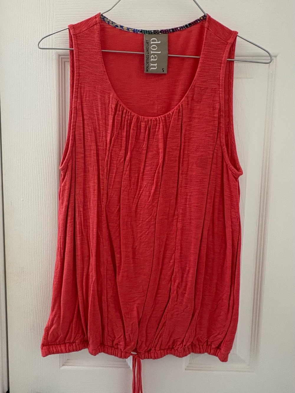dolan Coral Gathered-Hem Sleeveless Tank Top